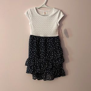 Girls, double ruffled dress, with sewn in slip